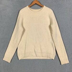 Outerknown Eastbank Sweater Men's Medium M Cream Crew Merino Wool Organic Cotton